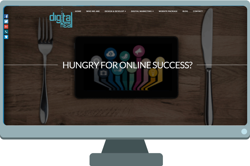 Desktop monitor with picture of old Digital Meal website